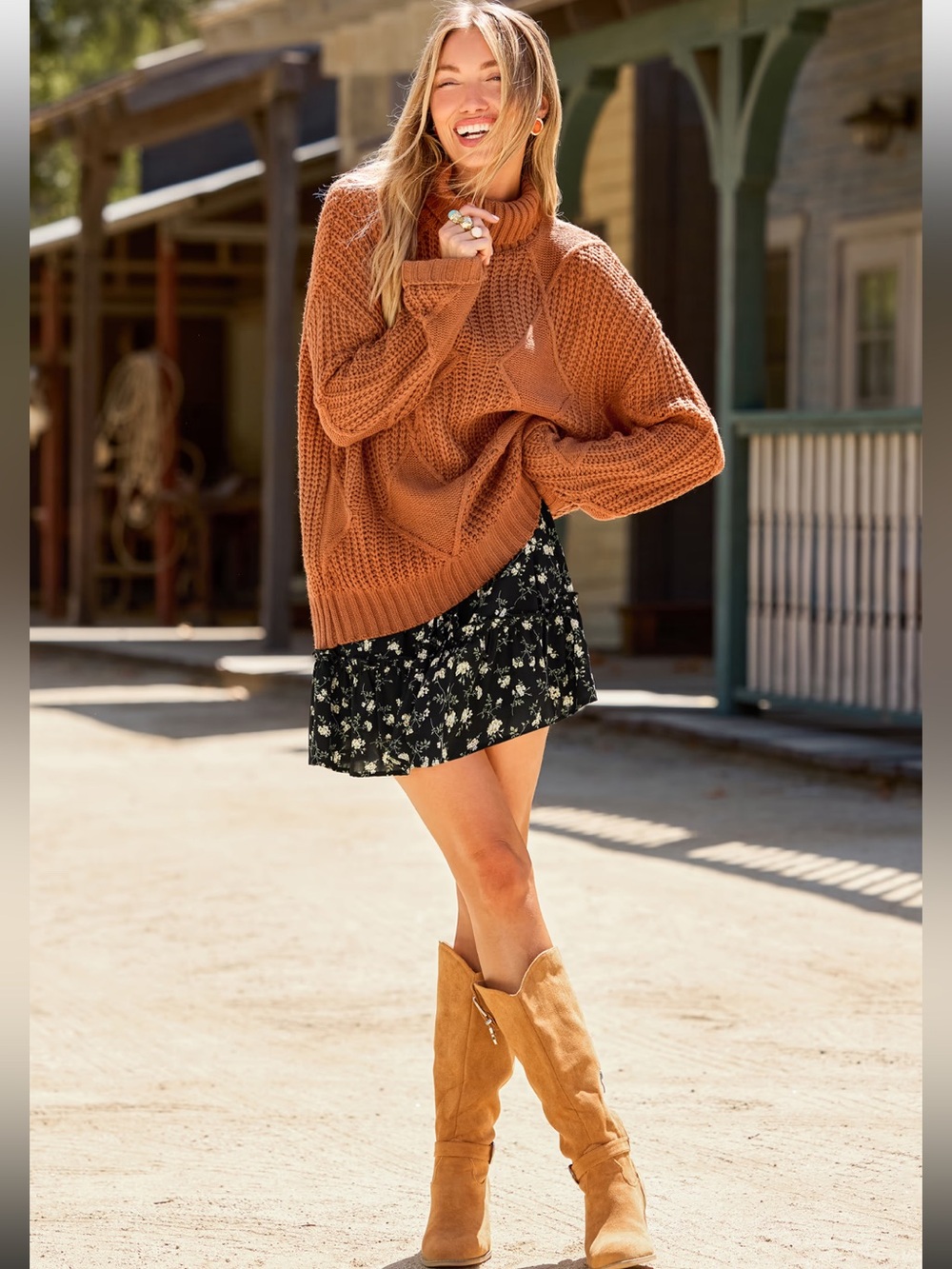 NWT CupShe Apple Harvest Brown Sweater in L